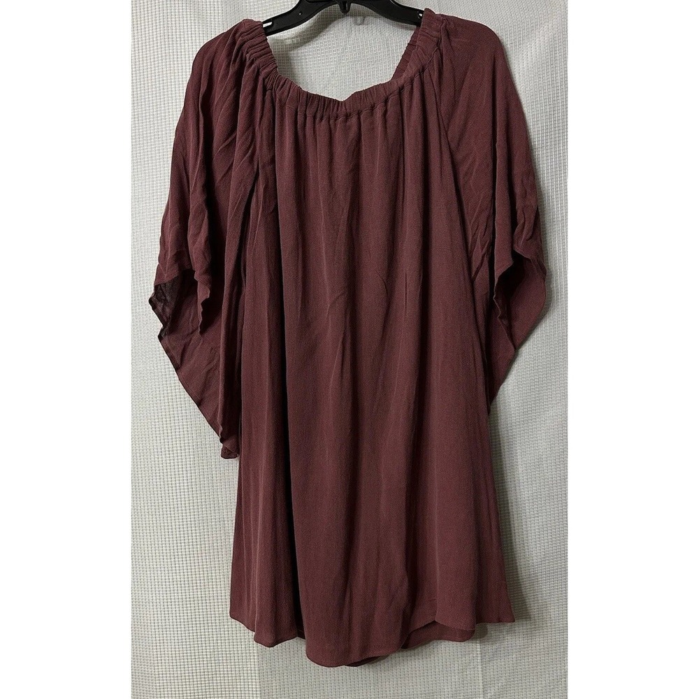 NWT Lavender Brown Womens Casual Spring Summer Washed Burgundy Dress Size XS